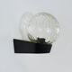 Vintage wall light plastic or bakelite structure, transparent glass globe. Year 70