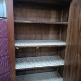 Cabinet bonnetière in solid oak and partial veneer