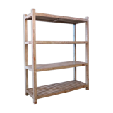 Burmese teak bookcase shelf with original ecru patina