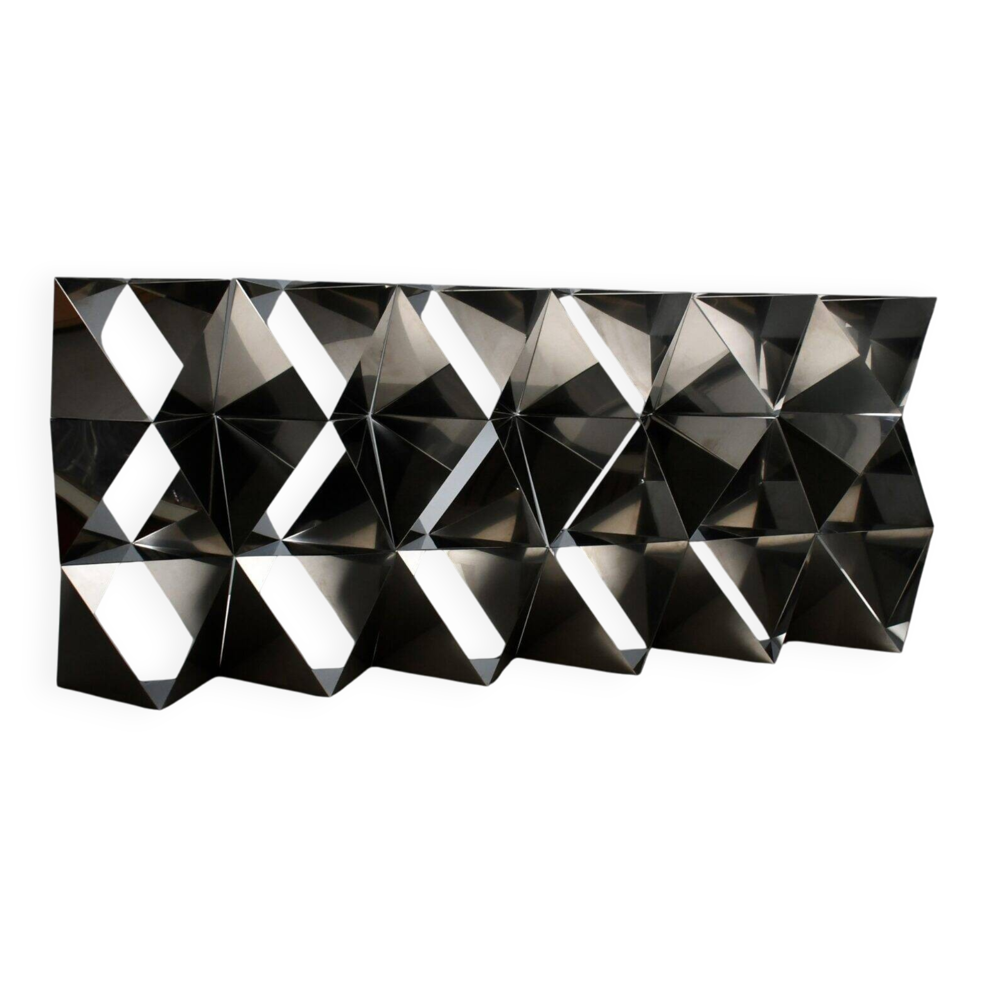 Séparateur de pièce / bibliothèque en acier inoxydable par Manfredo Massironi pour Arrmet