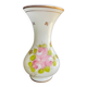 Vase Napoleon III in white opaline with floral decoration with gilding