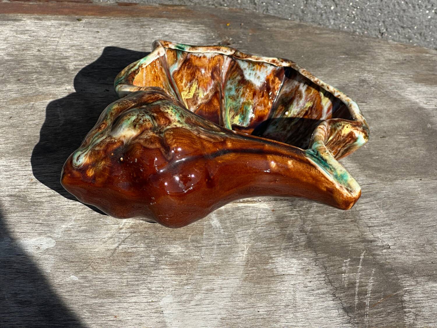 Vintage ceramic seashell trinket tray from Vallauris, 20/17 cm