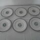 6 flat plates K - G Lunéville original blue decoration "G" old faience