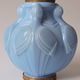 Art Deco vase in molded and pressed opaline. Stamped CLA France décor of Birds