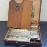 old paint box with dovetail assembly pallet