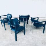 Leather Cachucha Dining Chairs by Hugo De Ruiter for Leolux, 1990s, Set of 4