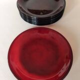 8 Arcoroc Sierra Rubis dinner plates