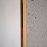 Vintage rectangular mirror with gold and black metal frame
