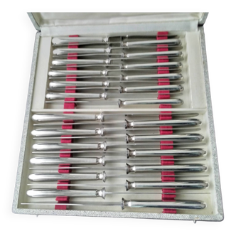 Box of 24 silver-plated knives 18 G