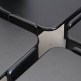 Ensemble de 4 chaises à repas brutalistes noires