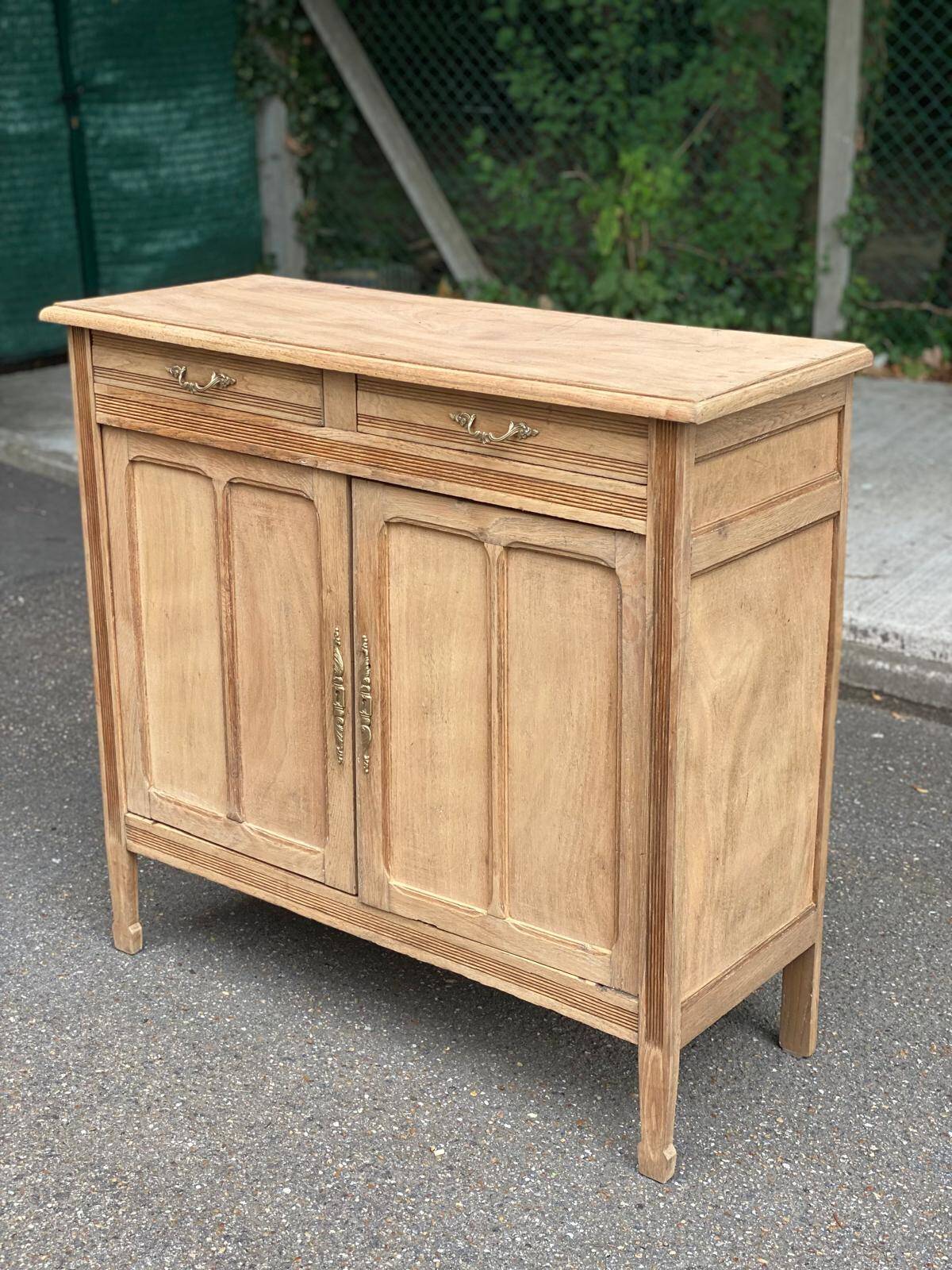 Vintage Parisian Art Deco sideboard renovated in wood 1945