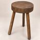 Vintage tripod stool in solid wood – brutalist spirit / folk art