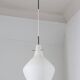 Suspension italienne en opaline satinée mid-century