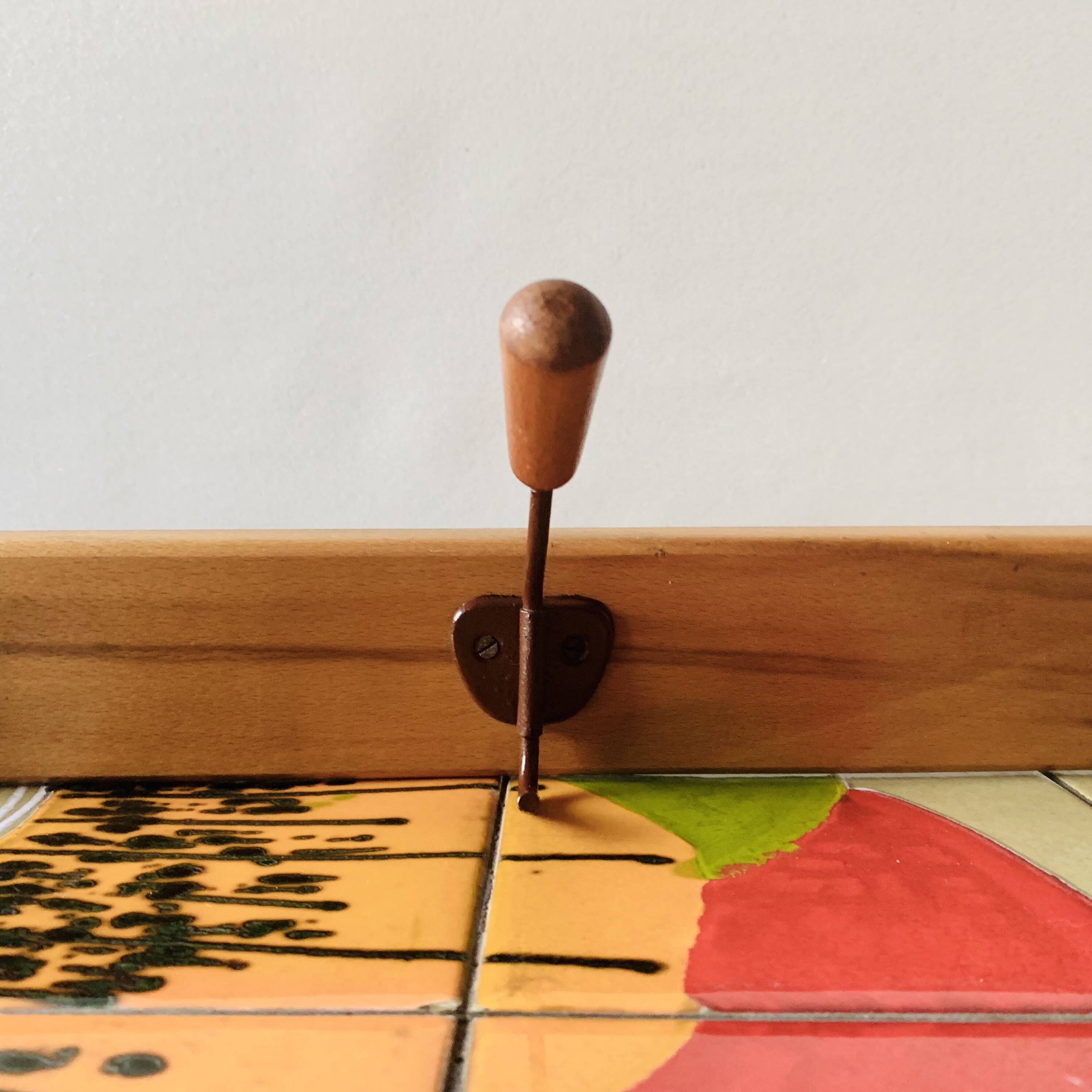 Vintage wall coat rack - 3 hooks