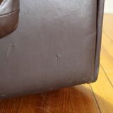 1970s brown leather modular sofa