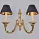 Pair brass wall lights sconces, twin arm, Neoclassical, 1950`s ca, English