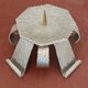 Pair of brutalist hammered aluminium candlesticks, 1970s