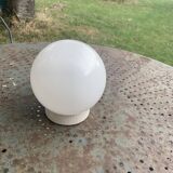 Ceiling light, white opaline globe ball, with base, vintage