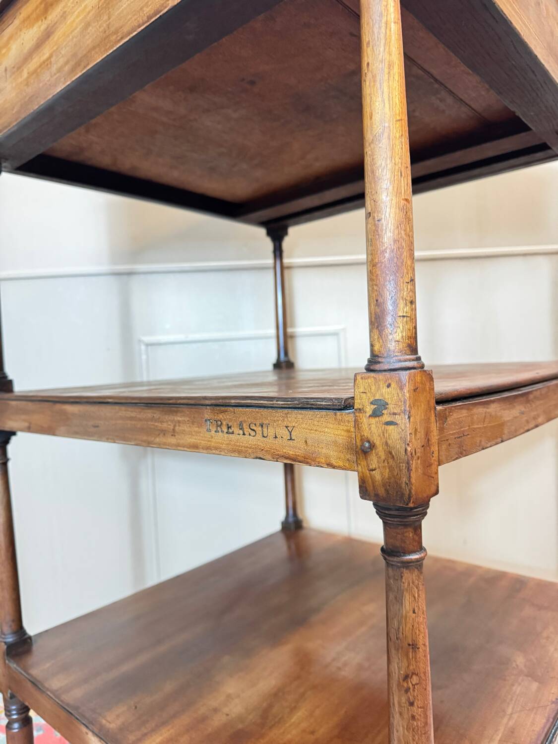 Mahogany desk with stamp of the brita official office