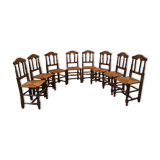 Lot of 8 old walnut chairs