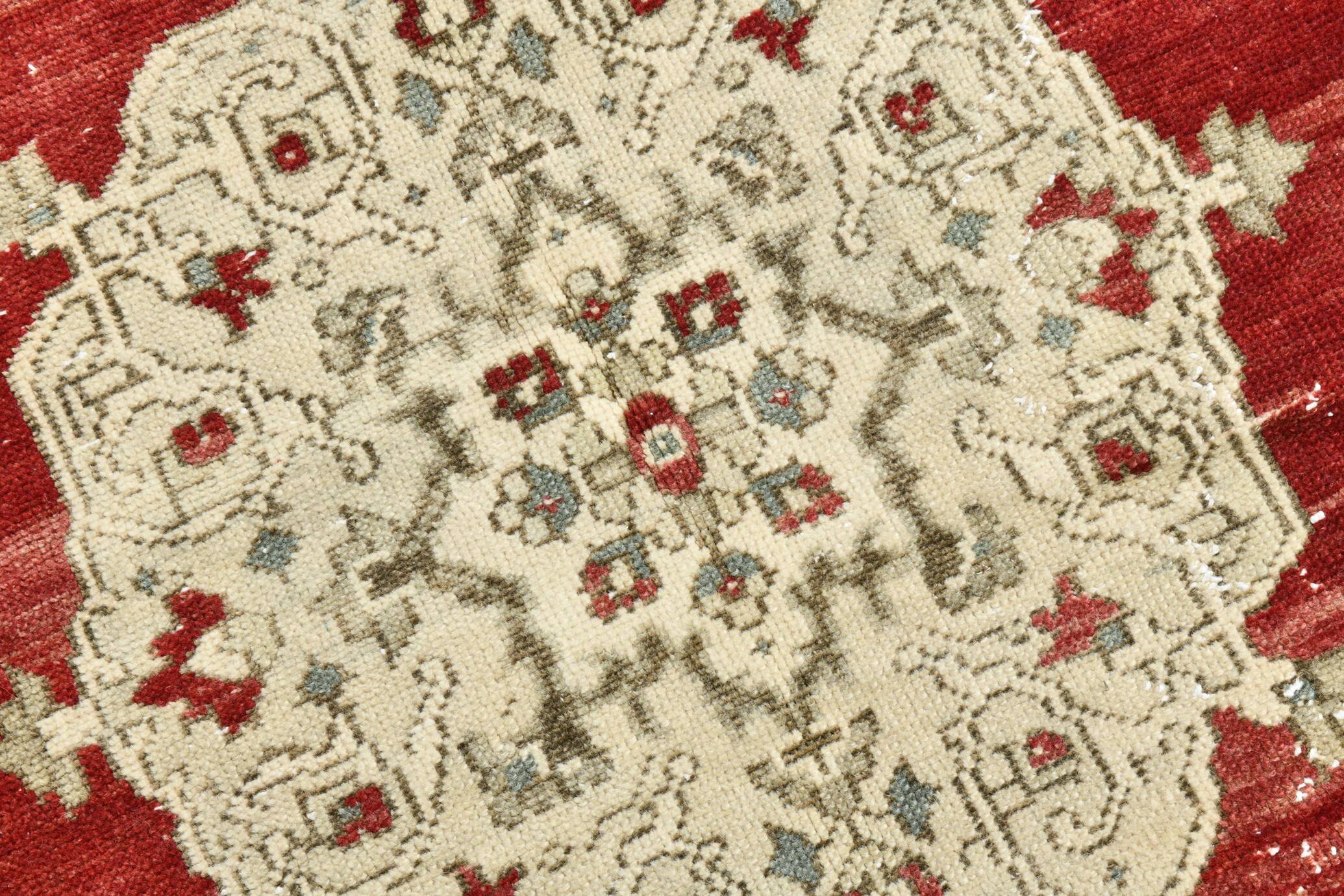 Red & Beige Oriental Vintage Rug 130x257Cm SK 22857