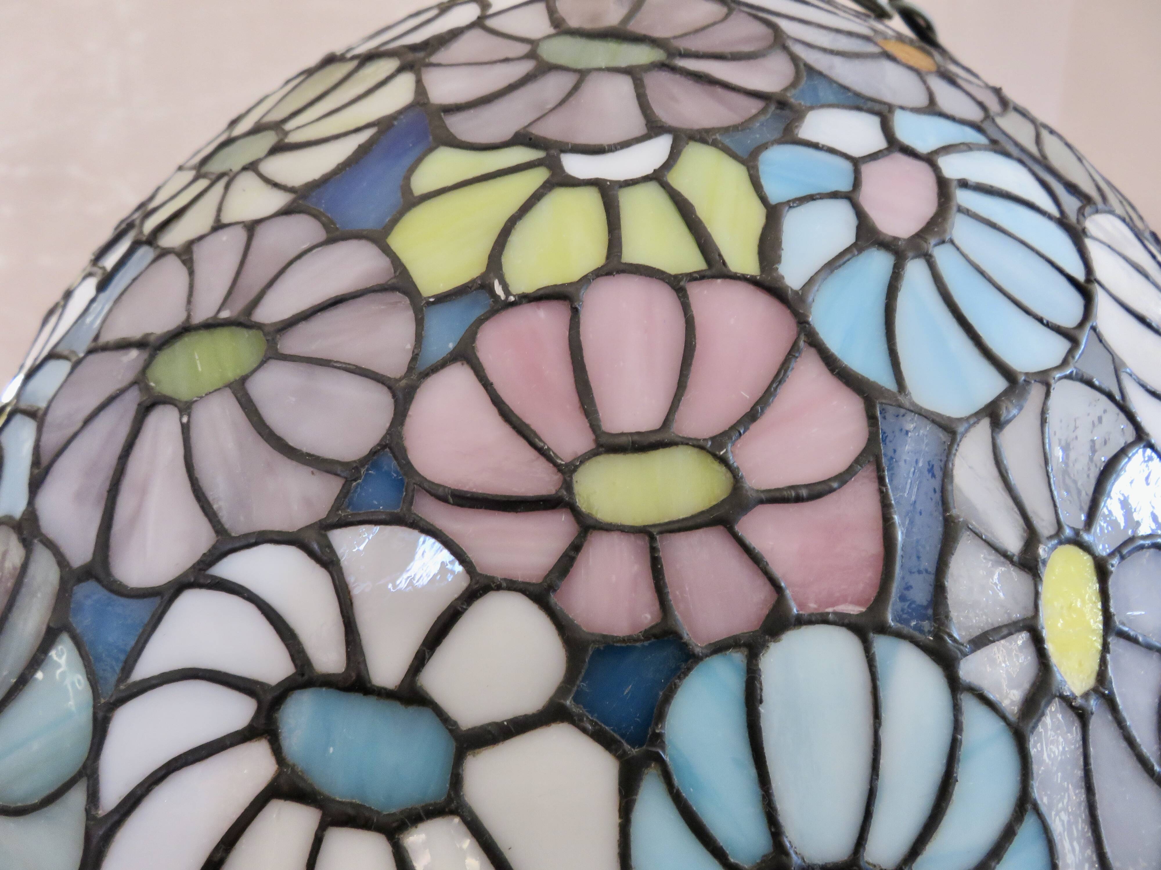 Tiffany glass paste floral suspension