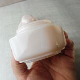 Old pot in pale pink opaline, hexagonal shape