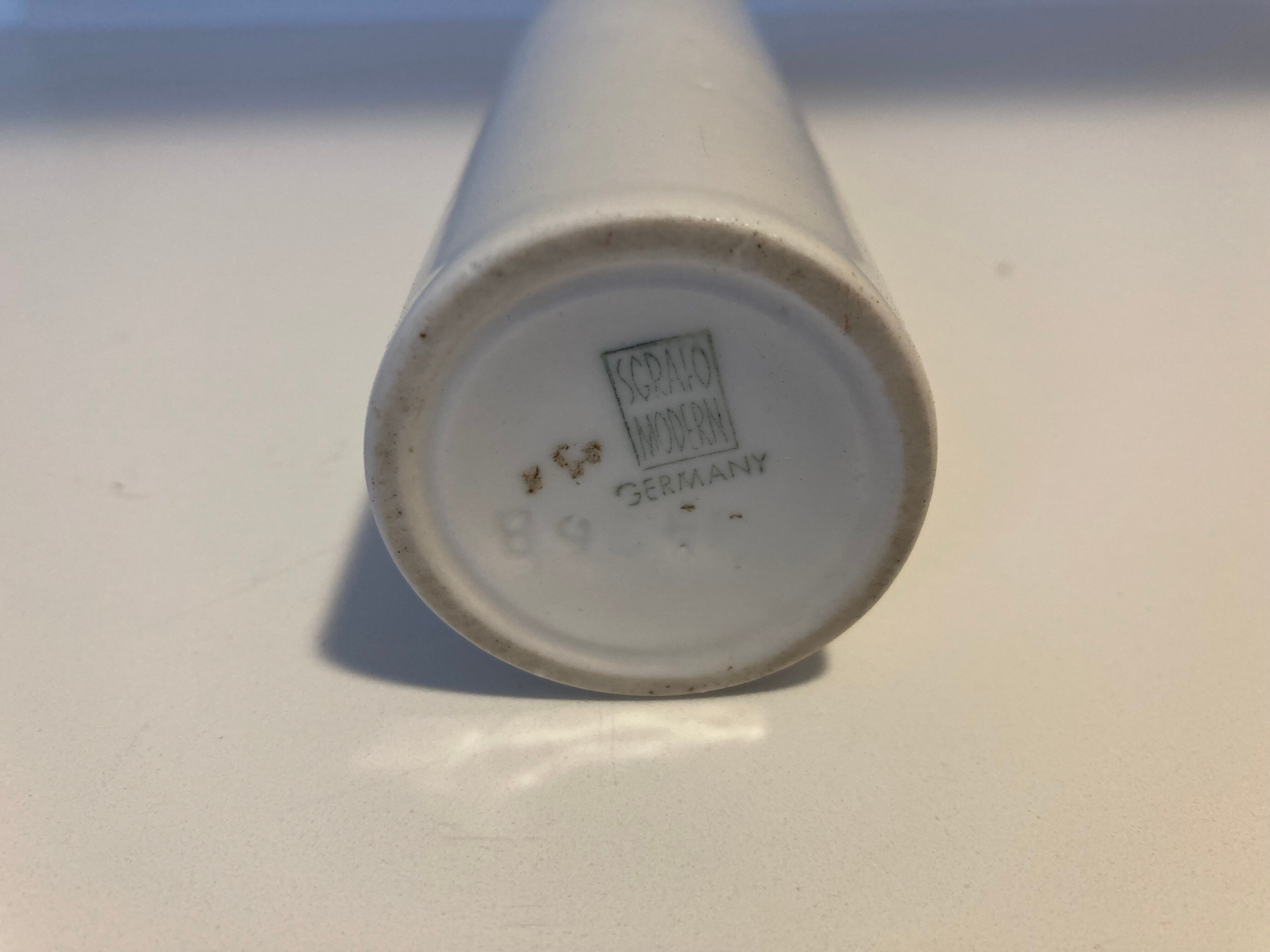 Minimalist ceramic tube vase 1970