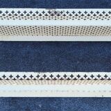 Vintage perforated metal craft display shelf