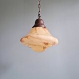 Art Deco suspension in marbled opaline, Scailmont (Belgium), 1920-30