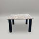 Square coffee table in granite and black metal – Minimalist / Brutalist Design