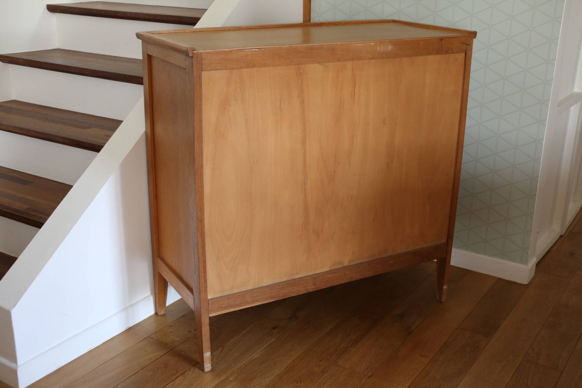 Chest of drawers with 4 drawers, light oak, 1960s