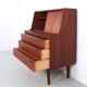Danish teak secretaire with mirror and pull out desk, 1960s Danish teak secretaire with mirror