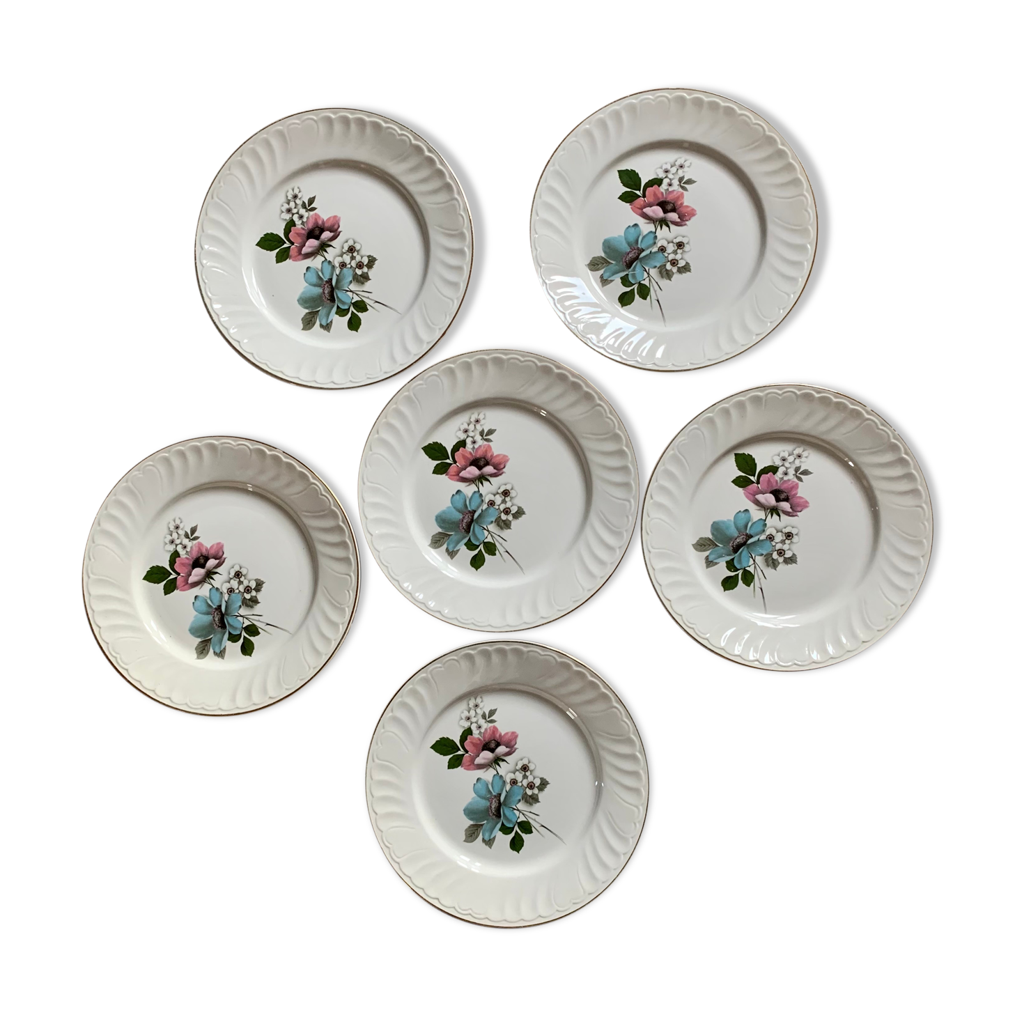 Lot of 6 flat plates KG Luneville Badonviller