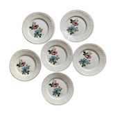 Lot de 6 assiettes plates KG Luneville Badonviller