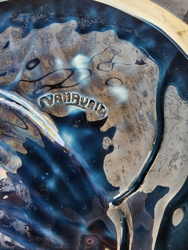 Plat vintage en céramique poisson Vallauris 195060 (Diamètre 32cm)