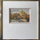 Watercolor Painting MOURIER Marguerite (1910-1987) "the village church" + frame