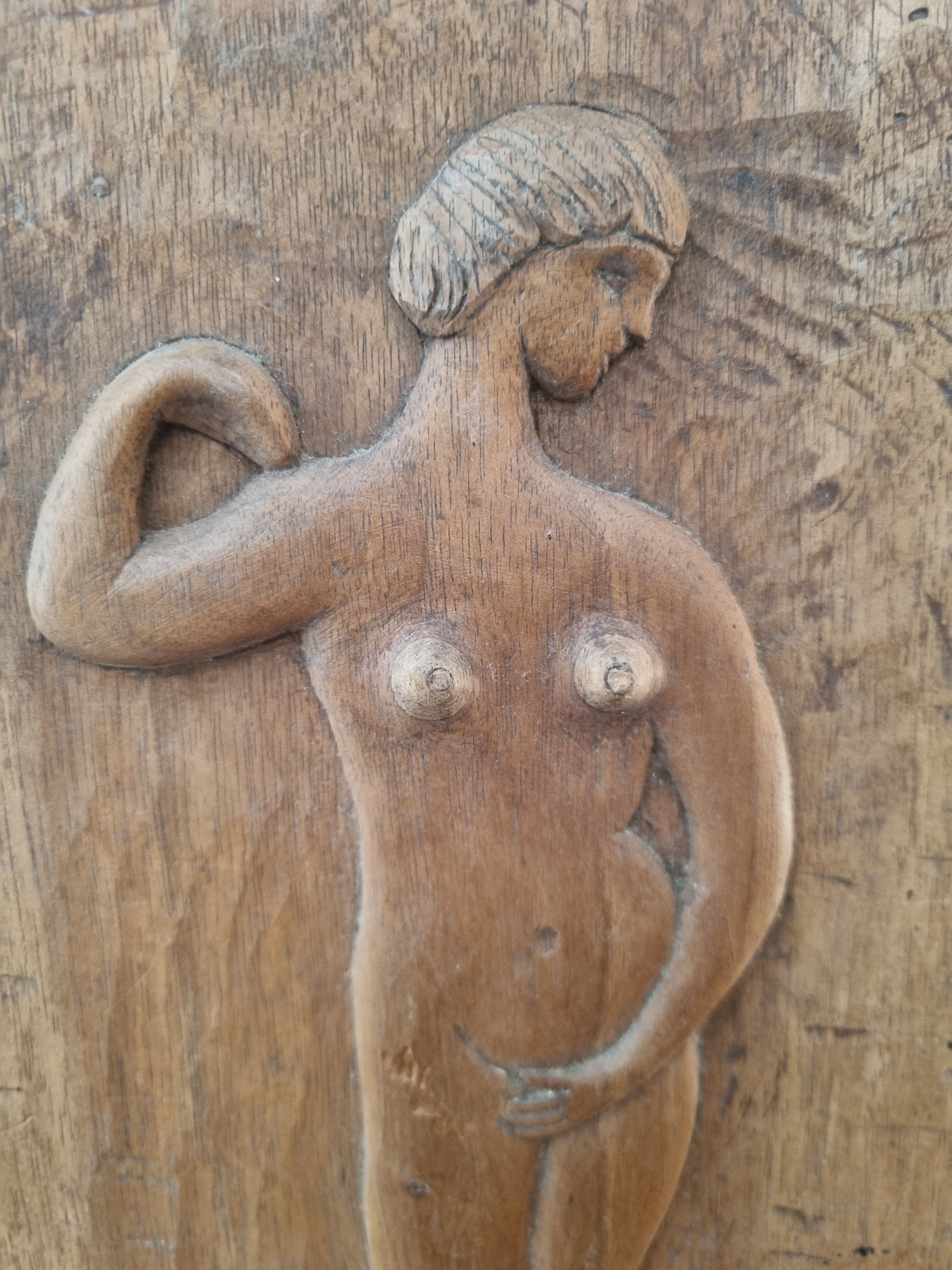 Carved wooden panel