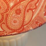 Set of 2 ceramic bedside lamps with paisley pattern shade.