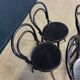 Set of 4 black curved wooden bistro chairs TON Czech Republic 80s