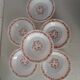 6 plates orange flowers model scania arcopal france vintage