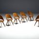 Mid-century plywood dining chairs, Italy, 1950s