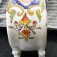 Vintage cache-pot planter in hand-painted earthenware.