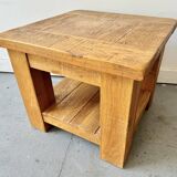 Square Wooden Coffee Table with Shelf