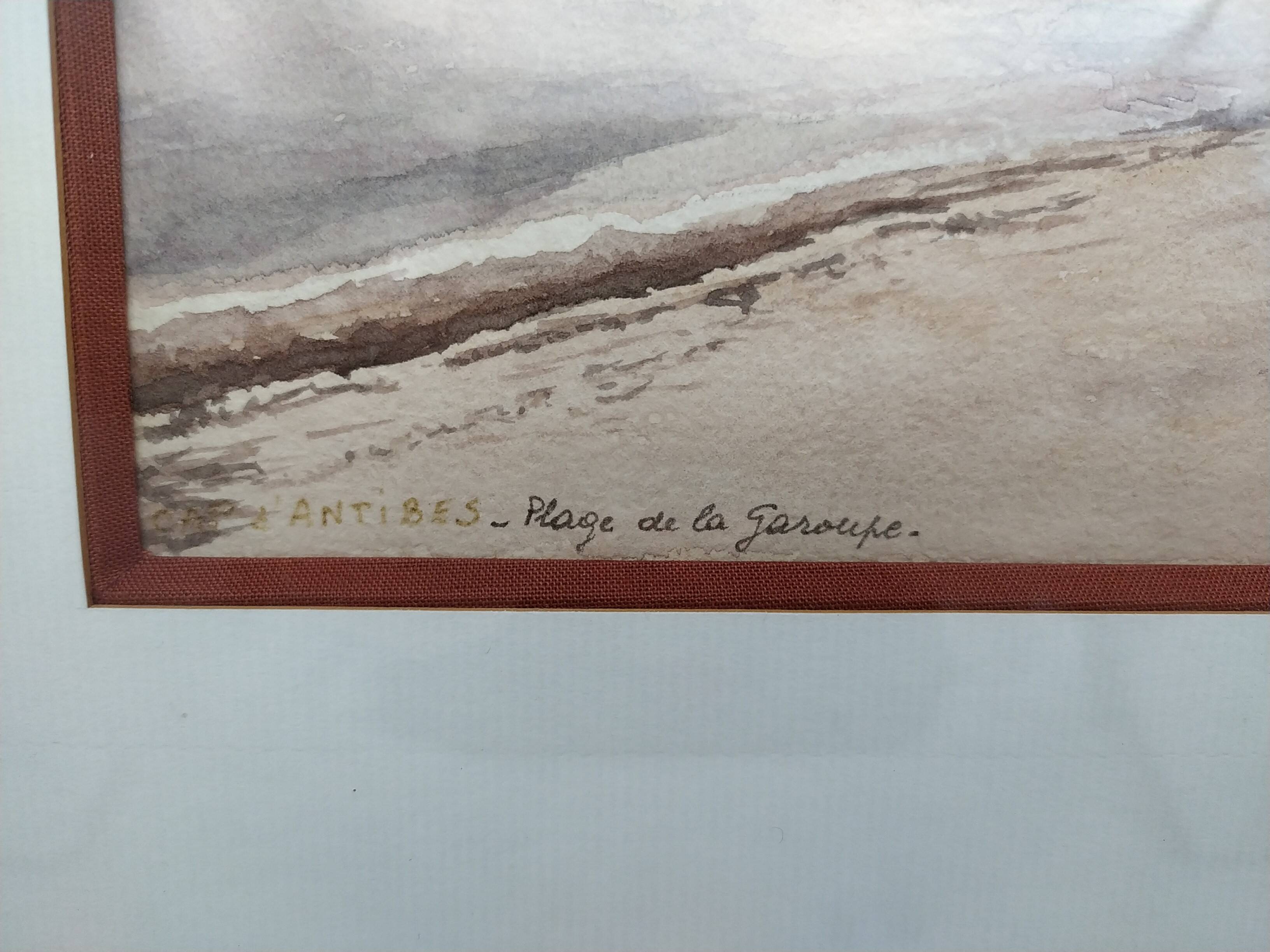 Aquarelle "Plage de la Garoupe Antibes"