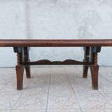 Brutalist art deco style oak table
