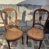 Pair of caned chairs in Louis XVI style