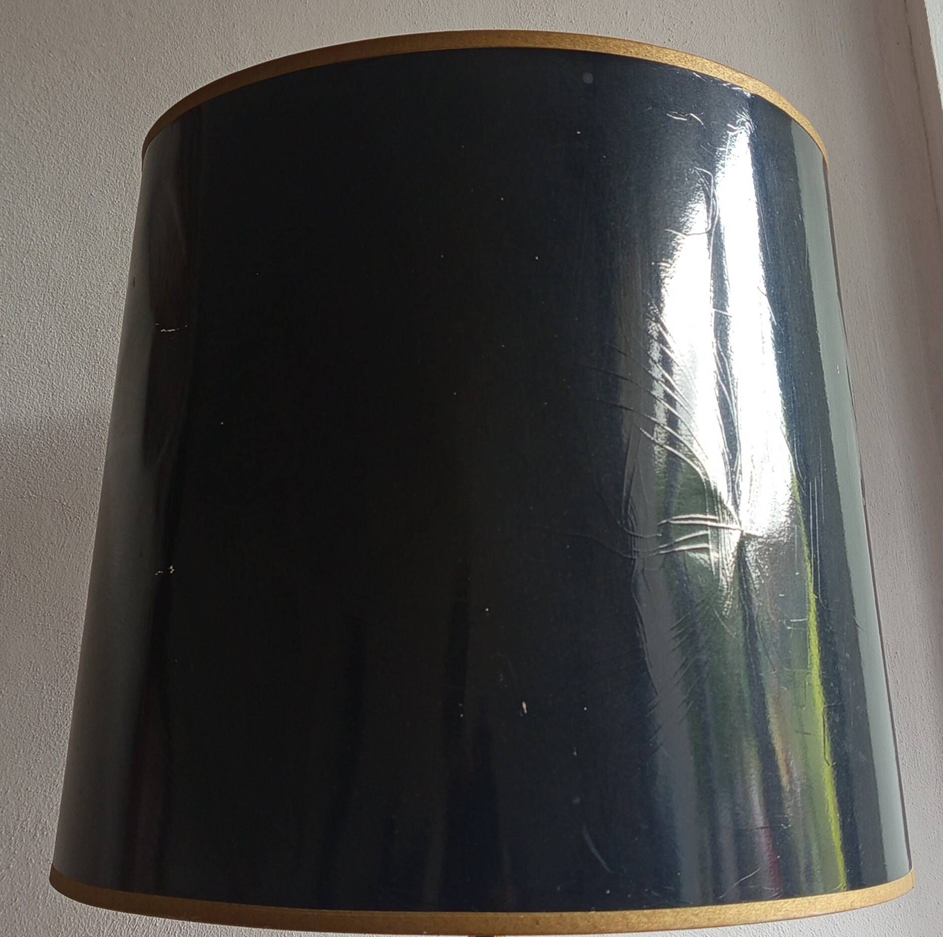 Lampe vintage marbre noir et laiton 1960