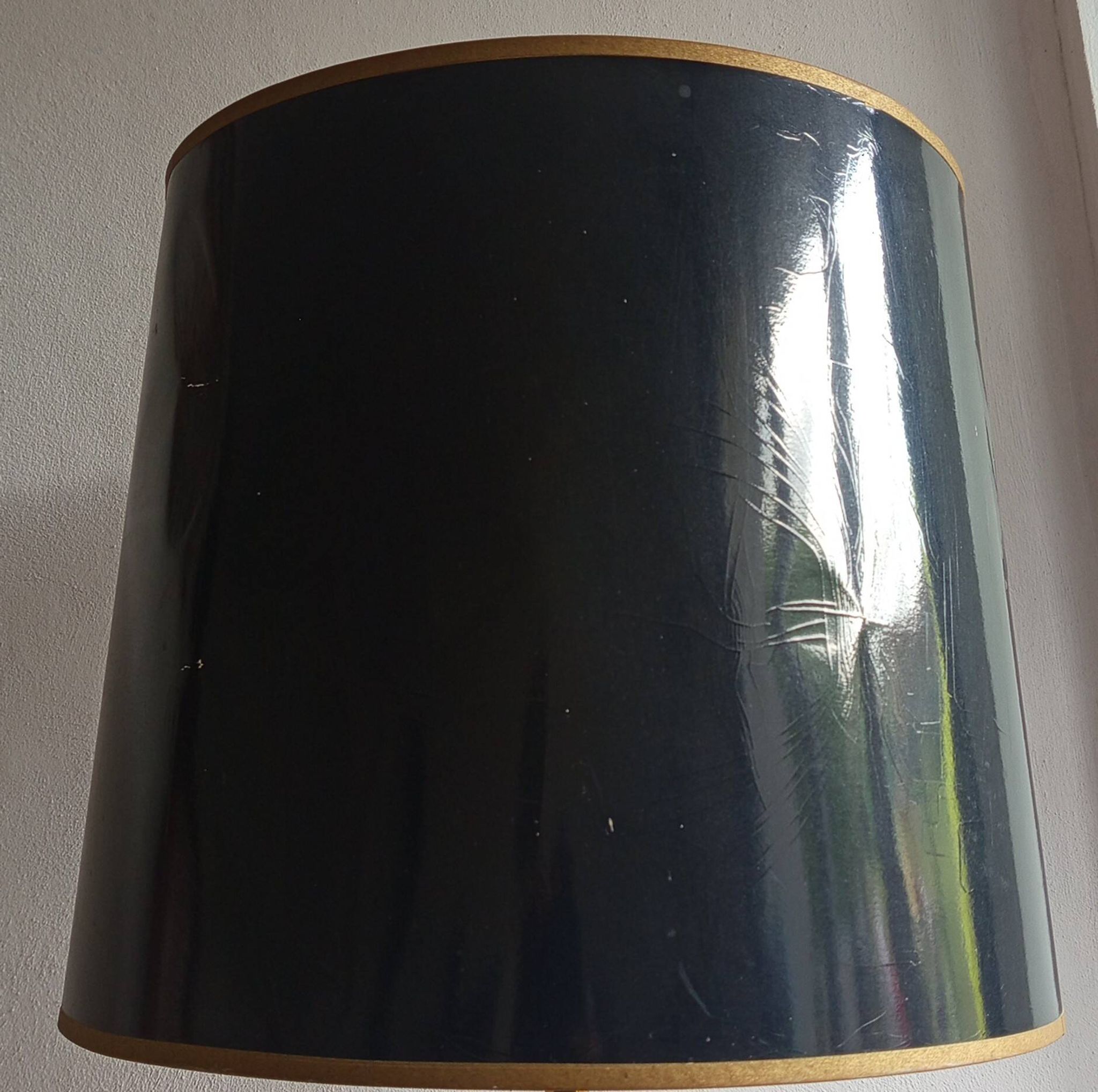 Lampe vintage marbre noir et laiton 1960