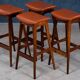 Mid-Century Bar Stools in Rosewood and Leather by Erik Buch for Dyrlund, Set of 4